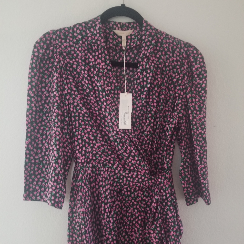 Nwt Rebecca Taylor Midi wrap floral dress 0 - Picture 4 of 11